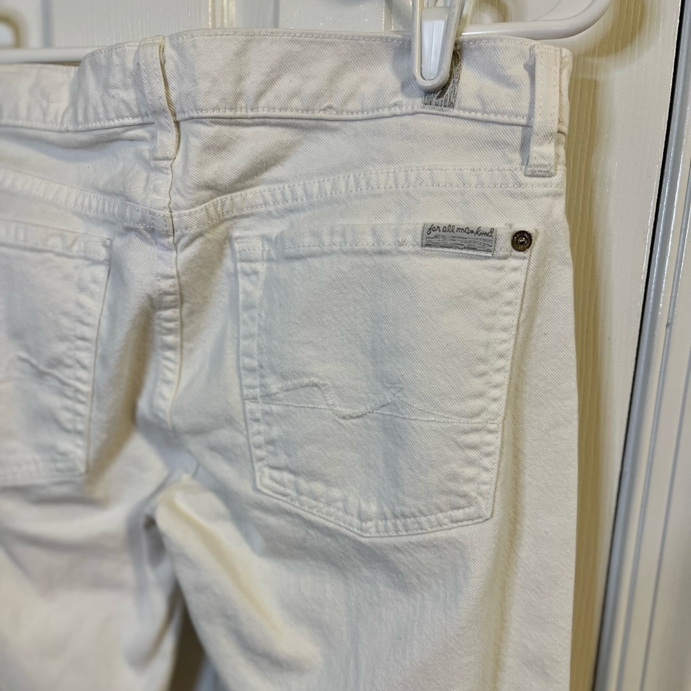 7 for all Mankind Josephina Skinny Boyfriend White Jeans - Picture 9 of 9